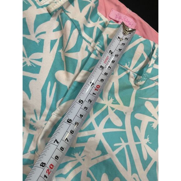 ~ Lilly Pulitzer Sz 4 Dragonfly Pants Aqua Blue Golf Summer Chinos Beachy Preppy - Picture 8 of 16